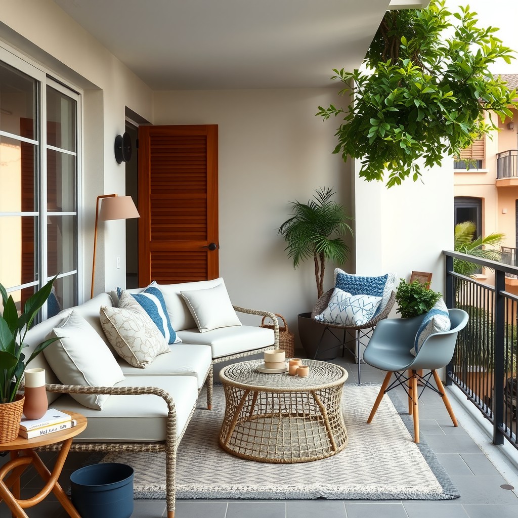 Kako urediti balkon s udobnim garniturama